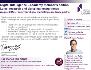 Digital Strategy data - Digital Intelligence August 2014