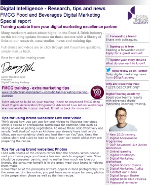 Digital Strategy data - Digital Intelligence FMCG food beverage April 2013