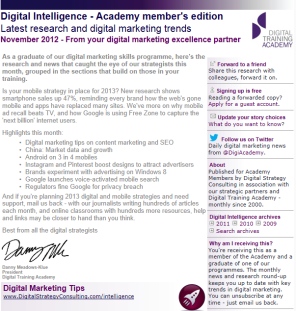 Digital Strategy data - Digital Intelligence November 2012